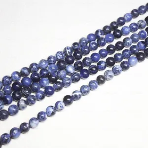 10 Strands Sodalite Natural Smooth Round Ball Loose Gemstone Beads Strand 4mm 14"