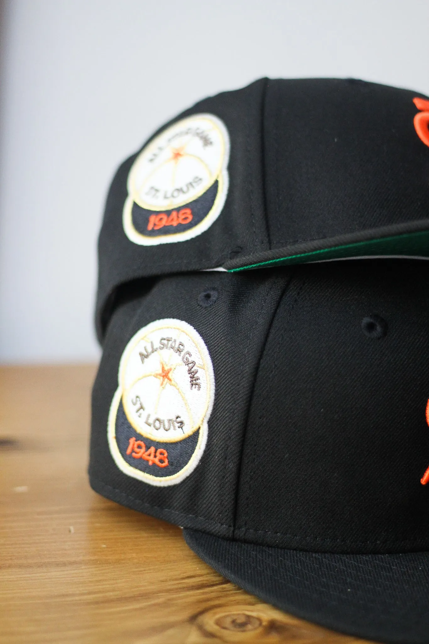 1948 ST LOUIS BROWNS BLACK FITTED W/ GREEN UNDER VISOR