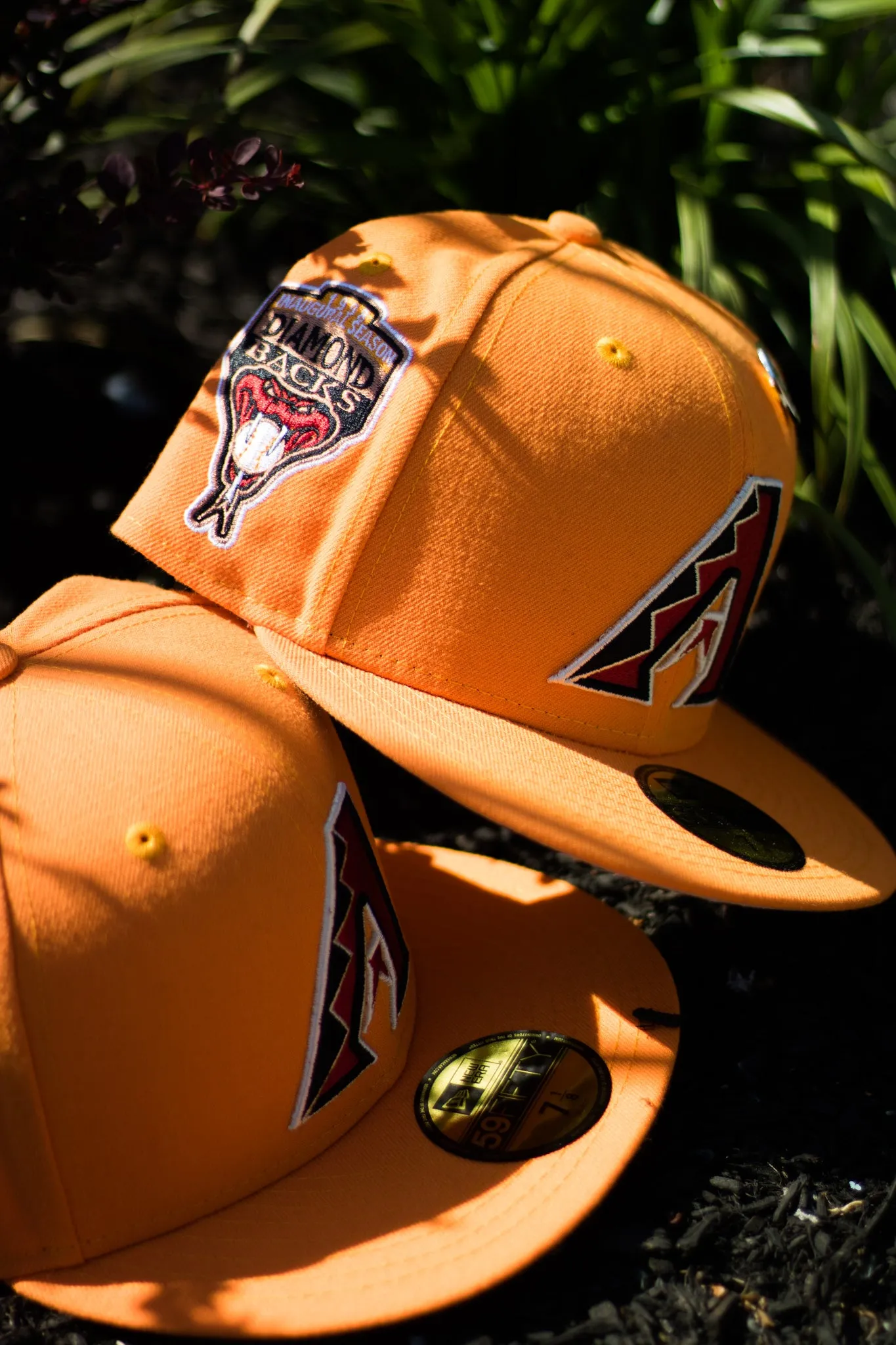1998 ARIZONA DIAMONDBACKS ORANGE POPSICLE FITTED W/ GREY UNDER VISOR