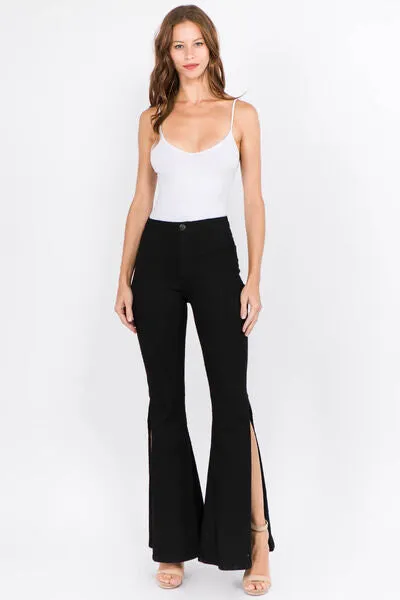 American Bazi Side Slit Flare Jeans