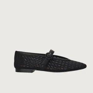 Bibi Lou Naila Mesh Black Ballerinas