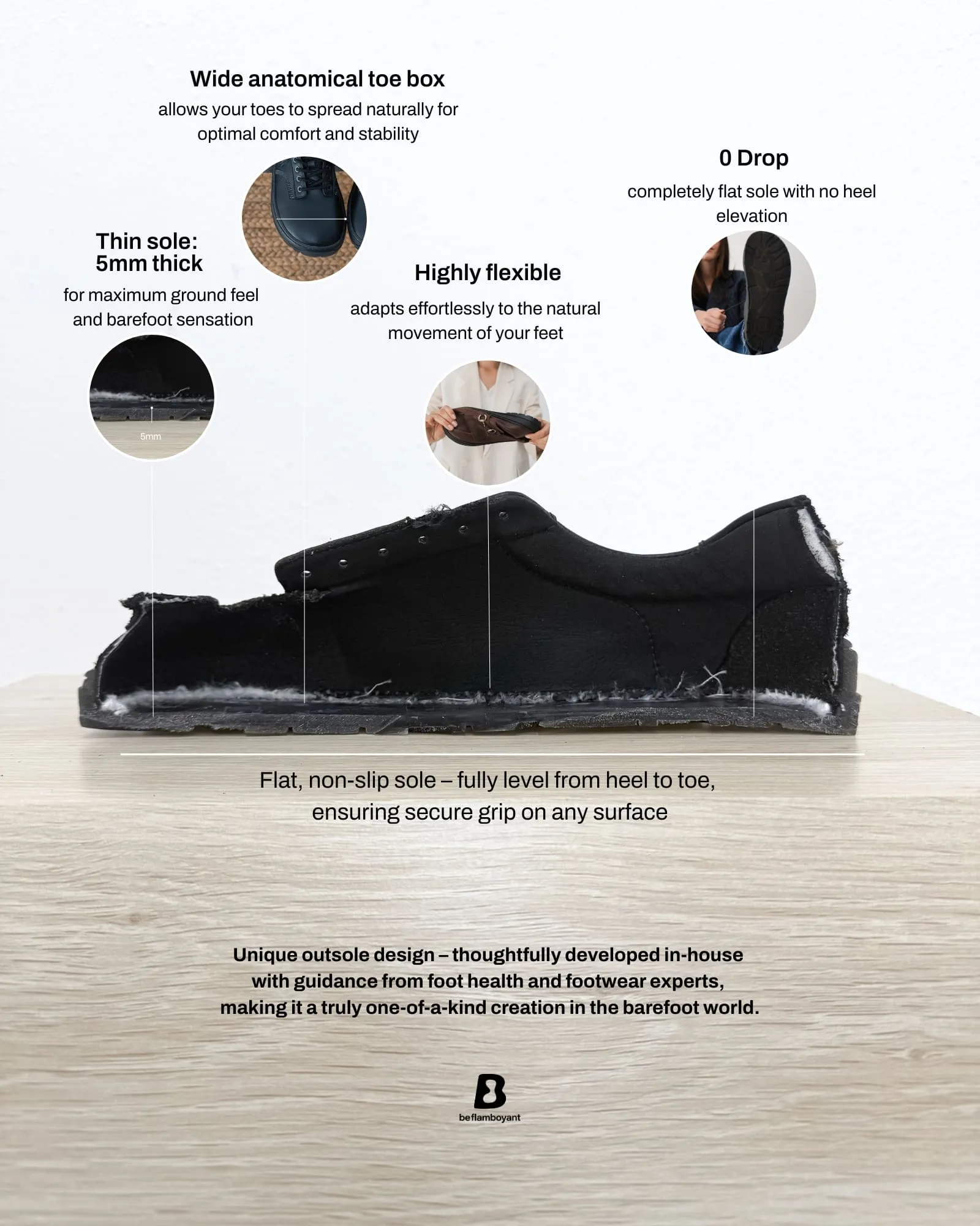 Black and White Barefoot Loafer - Glow
