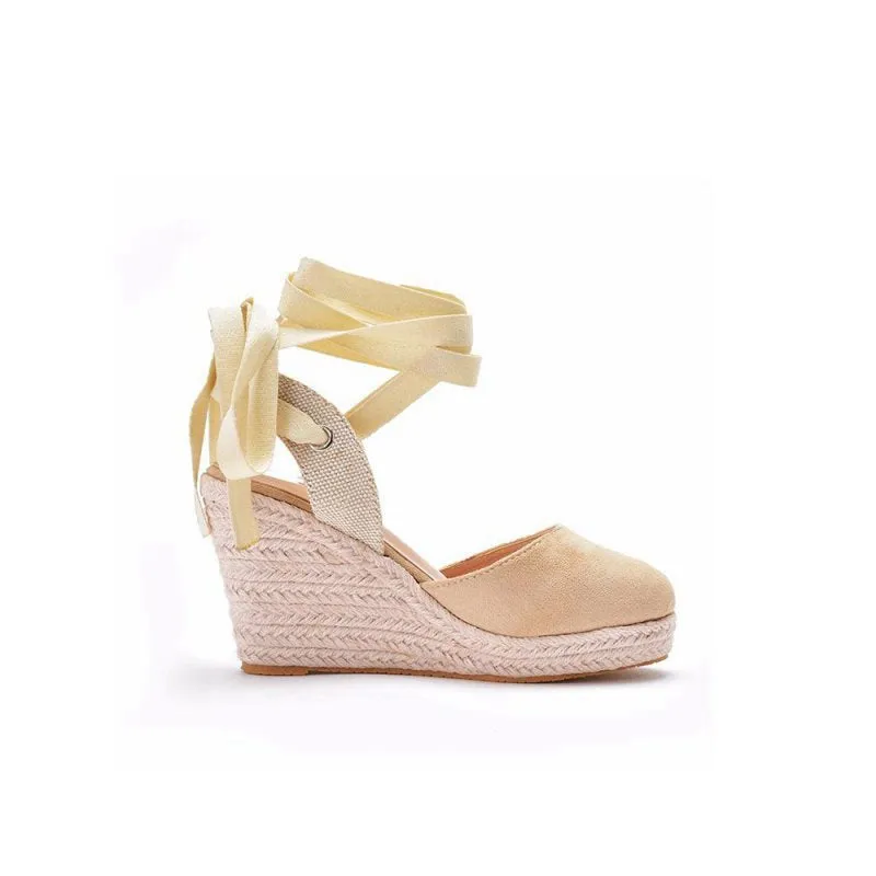 Bohemian Round Toe Platform Espadrille Wedge Heels
