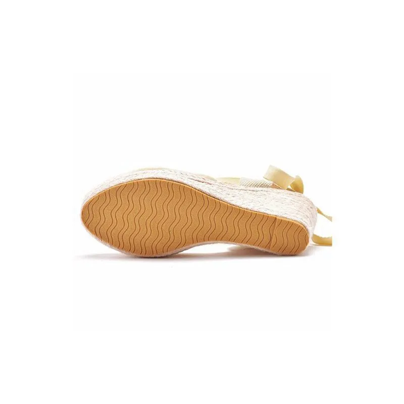 Bohemian Round Toe Platform Espadrille Wedge Heels