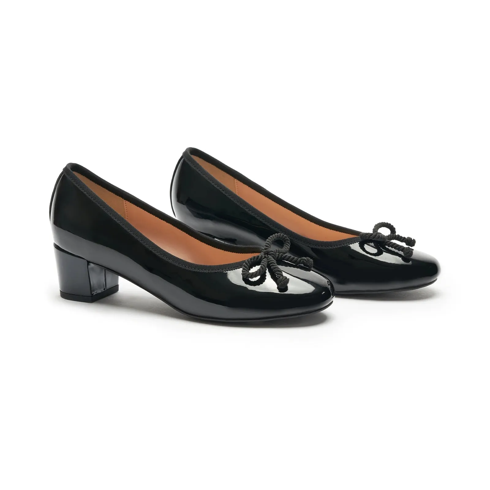 Bow knotted Ballet Block Heels (Lacy)