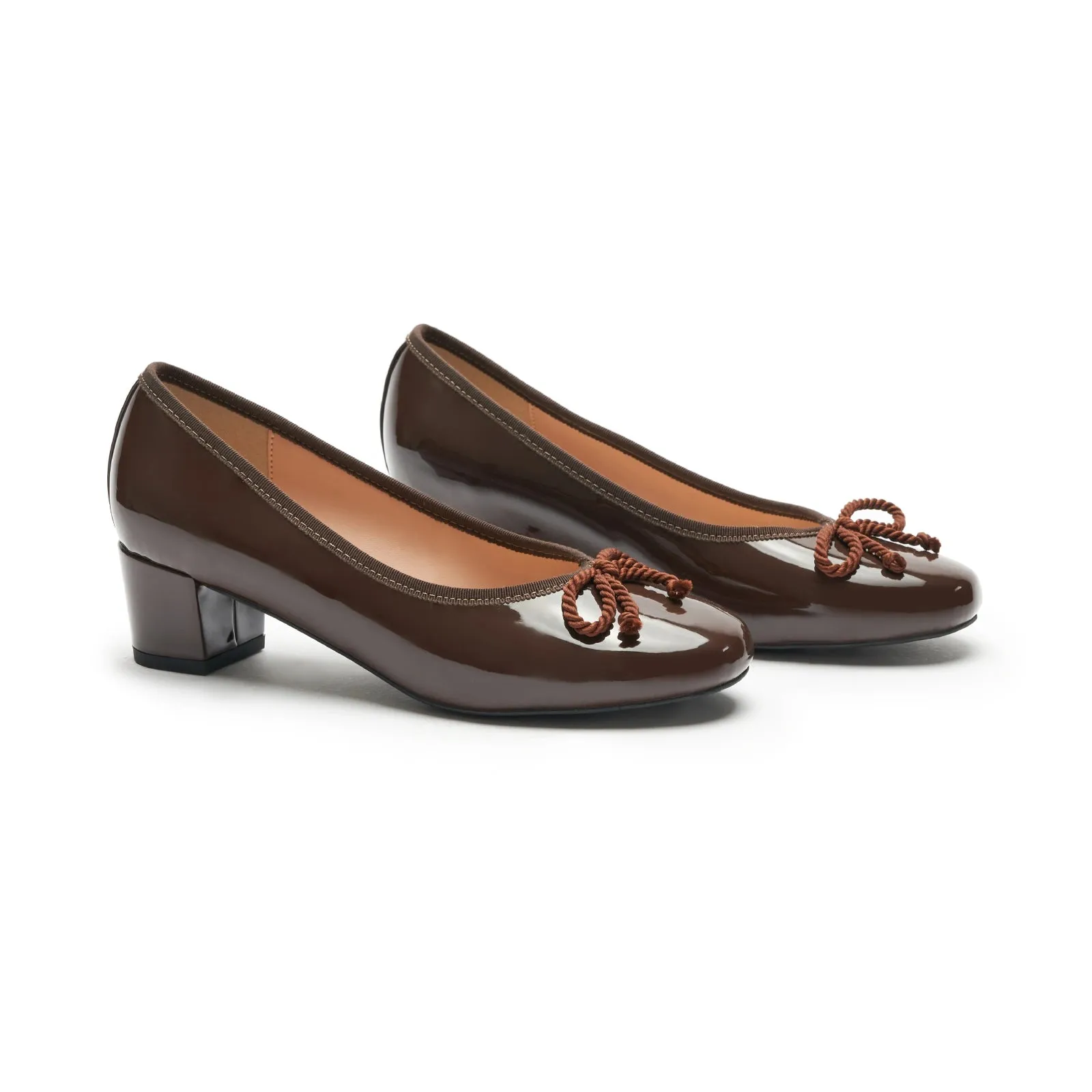 Bow knotted Ballet Block Heels (Lacy)