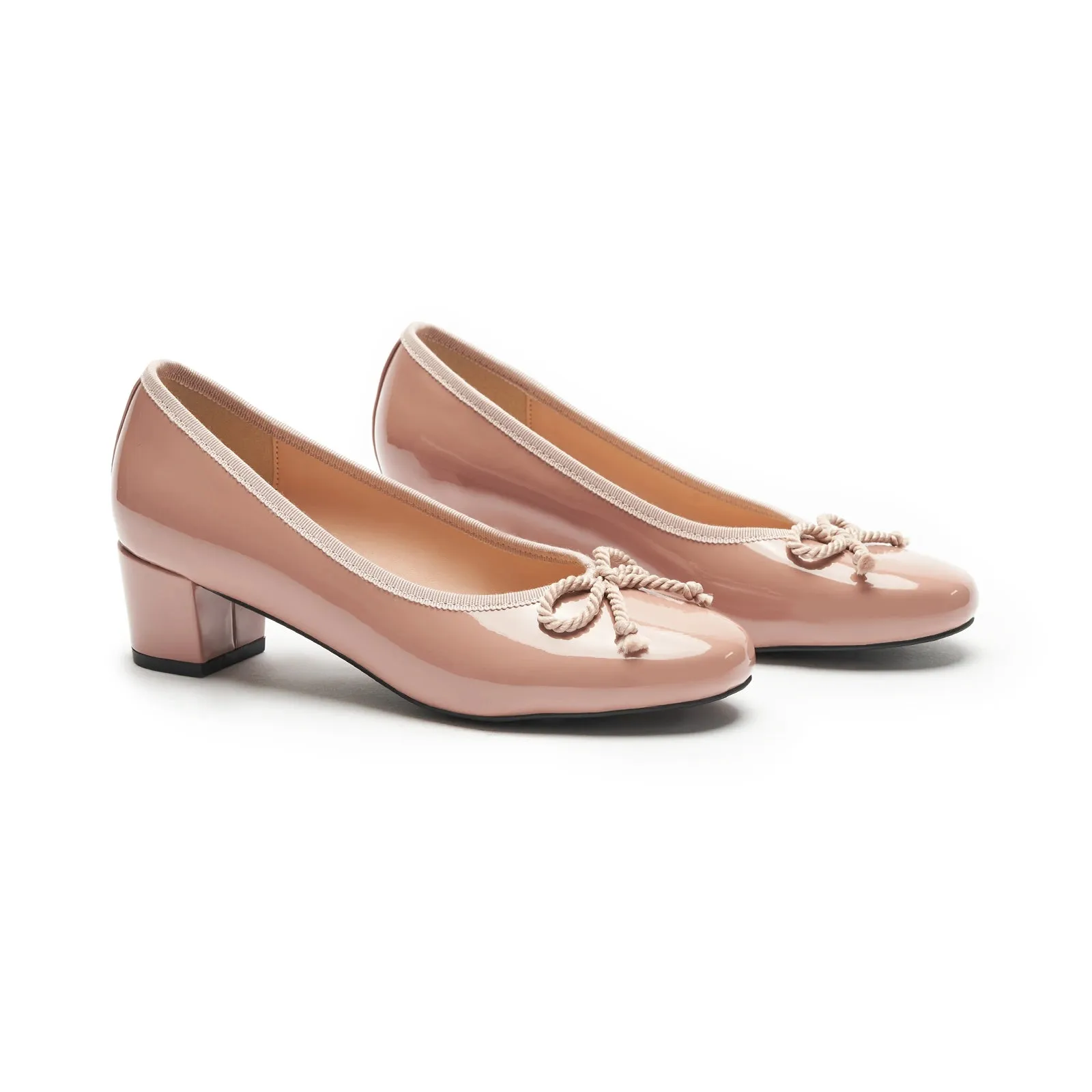 Bow knotted Ballet Block Heels (Lacy)
