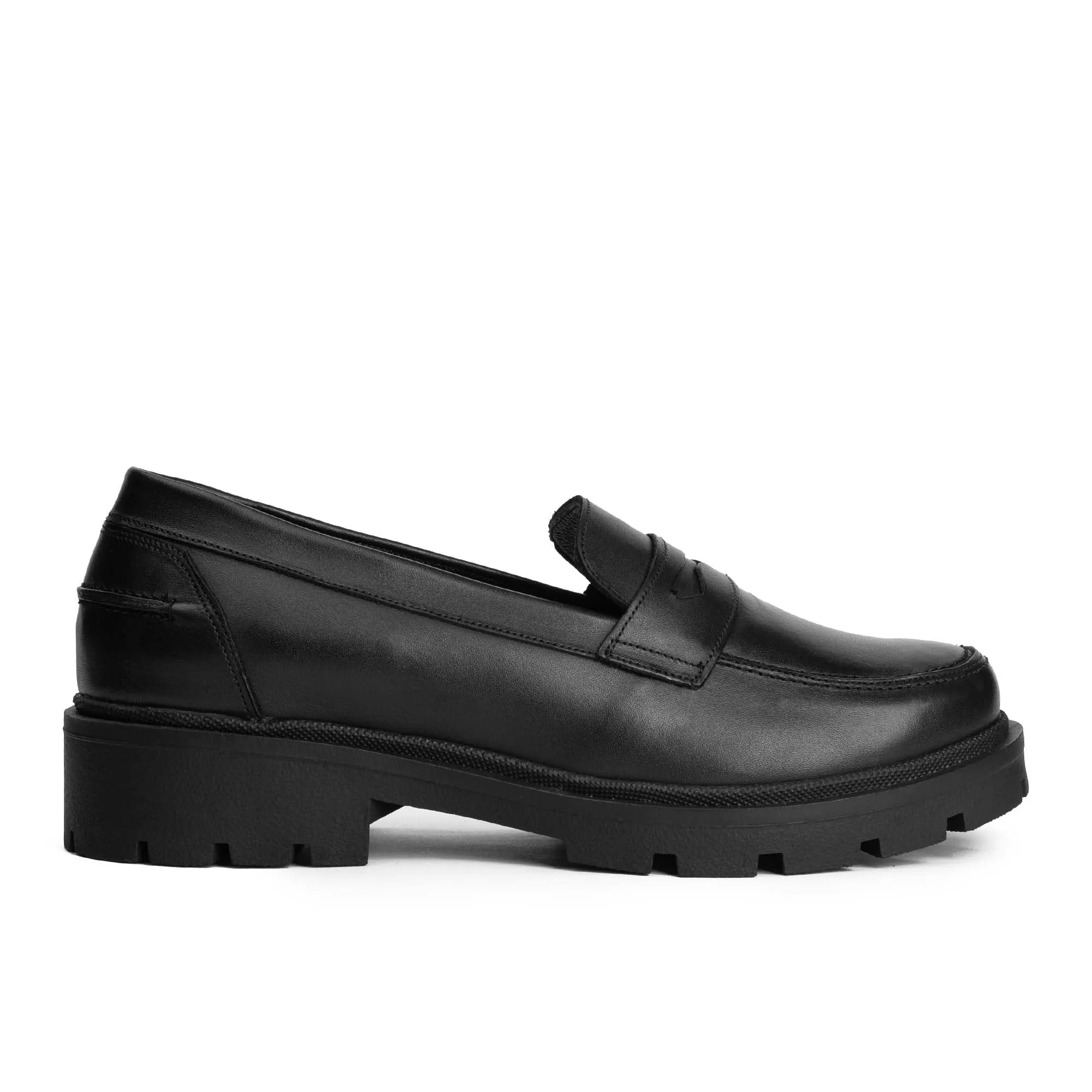Brio Modern Platform Loafers-Black