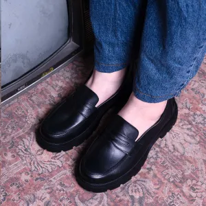 Brio Modern Platform Loafers-Black