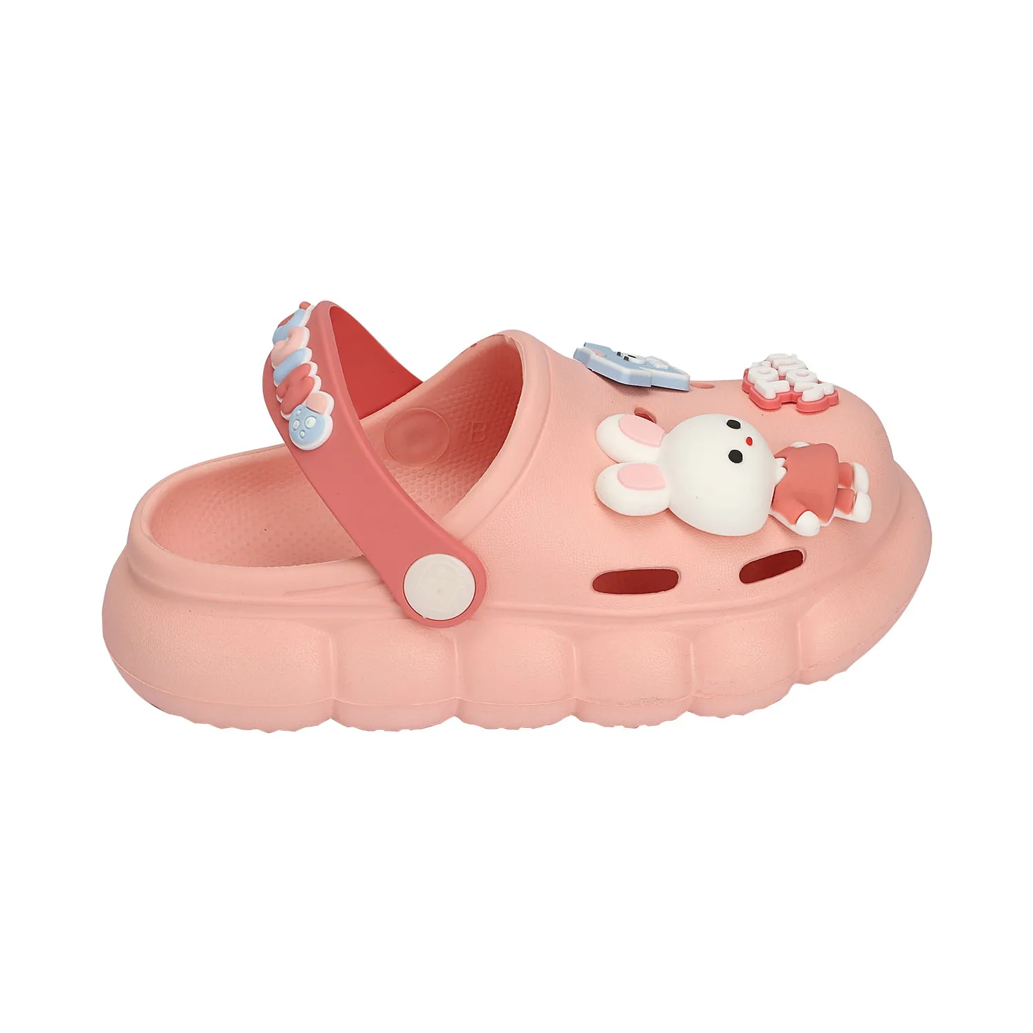 BUNNY RABBIT & BABY T-SHIRT APPLIQUE CLOGS - PINK