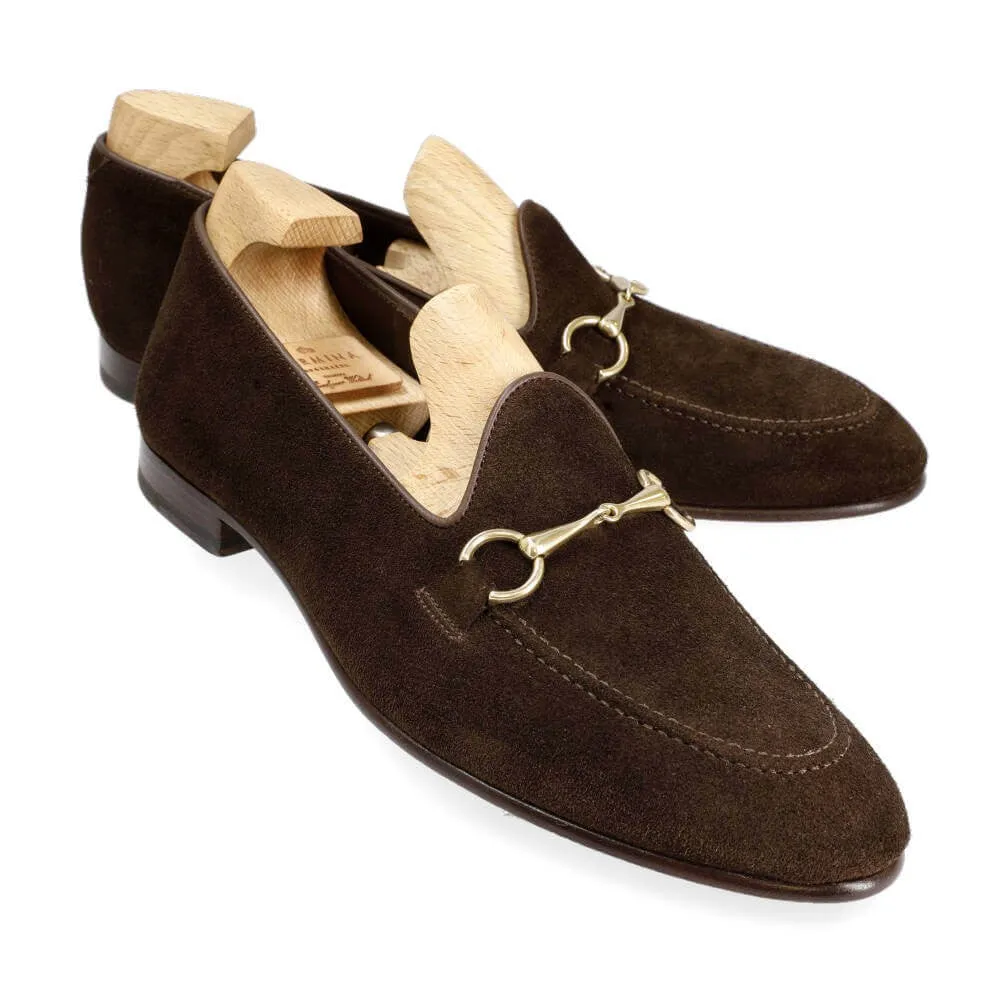 Carmina UNLINED HORSEBIT LOAFERS IN CHESTNUT SUEDE