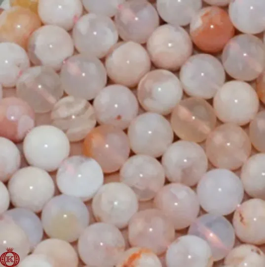 Cherry Agate Beads Smooth Round