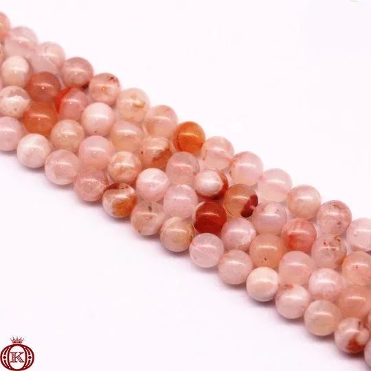 Cherry Agate Beads Smooth Round