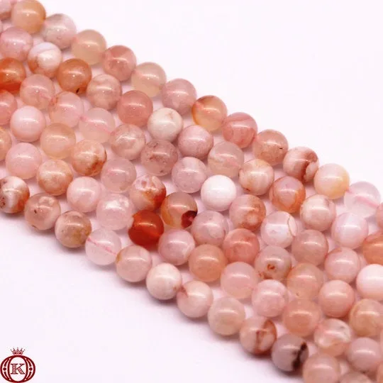 Cherry Agate Beads Smooth Round