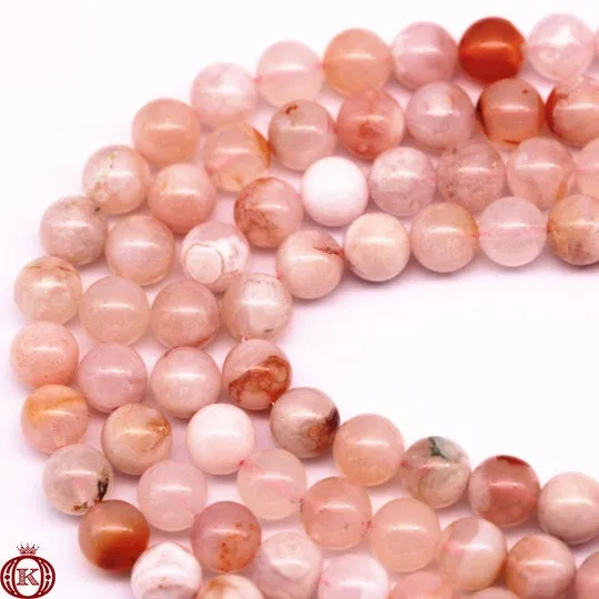 Cherry Agate Beads Smooth Round