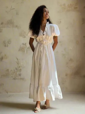 Cotton Ruffle Maxi Dress