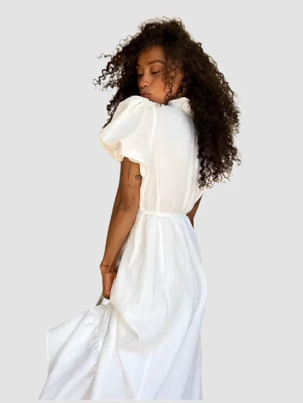 Cotton Ruffle Maxi Dress