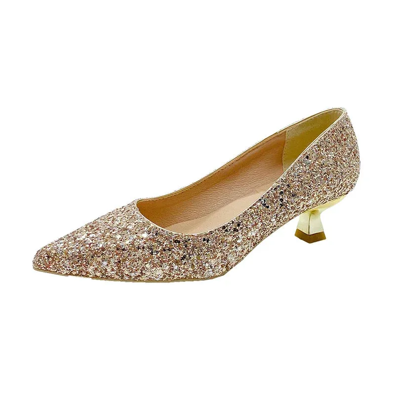 Crystal Gold Wedding High Heels for Women – Elegant Bridal Bridesmaid Shoes