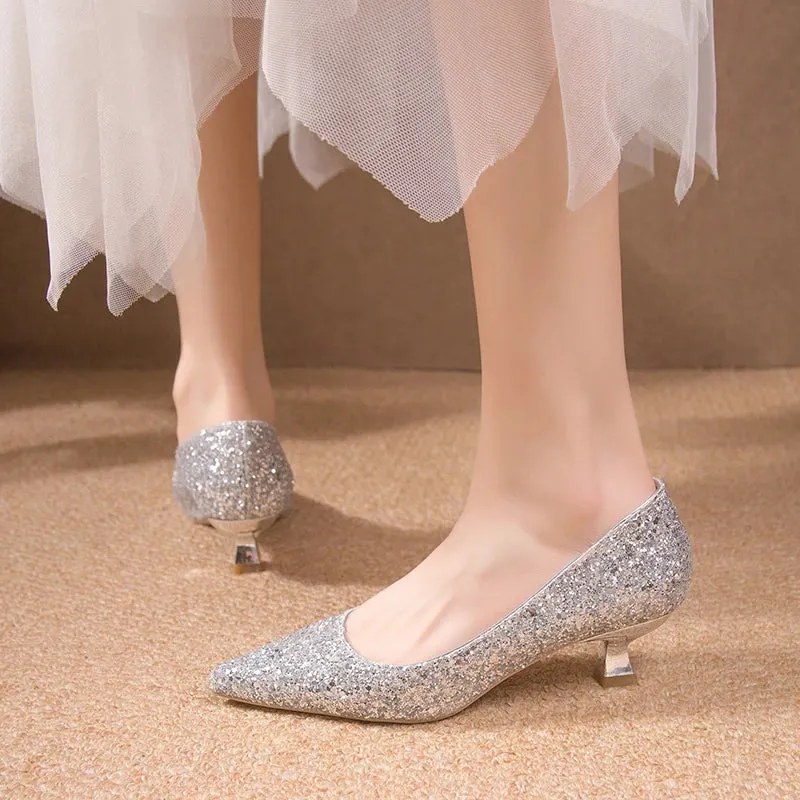 Crystal Gold Wedding High Heels for Women – Elegant Bridal Bridesmaid Shoes