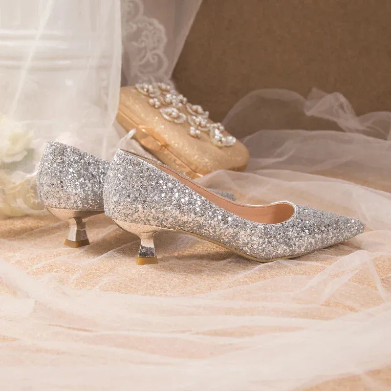 Crystal Gold Wedding High Heels for Women – Elegant Bridal Bridesmaid Shoes