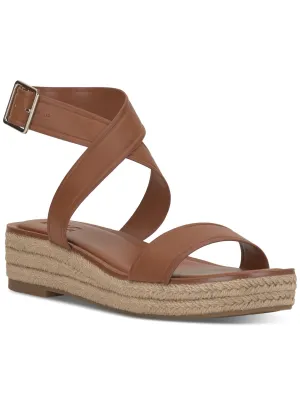 Cufflinks Inc. INC Womens Havilah Espadrille Platform Sandals Brown 7.5 Medium (B,M), Cognac Smooth