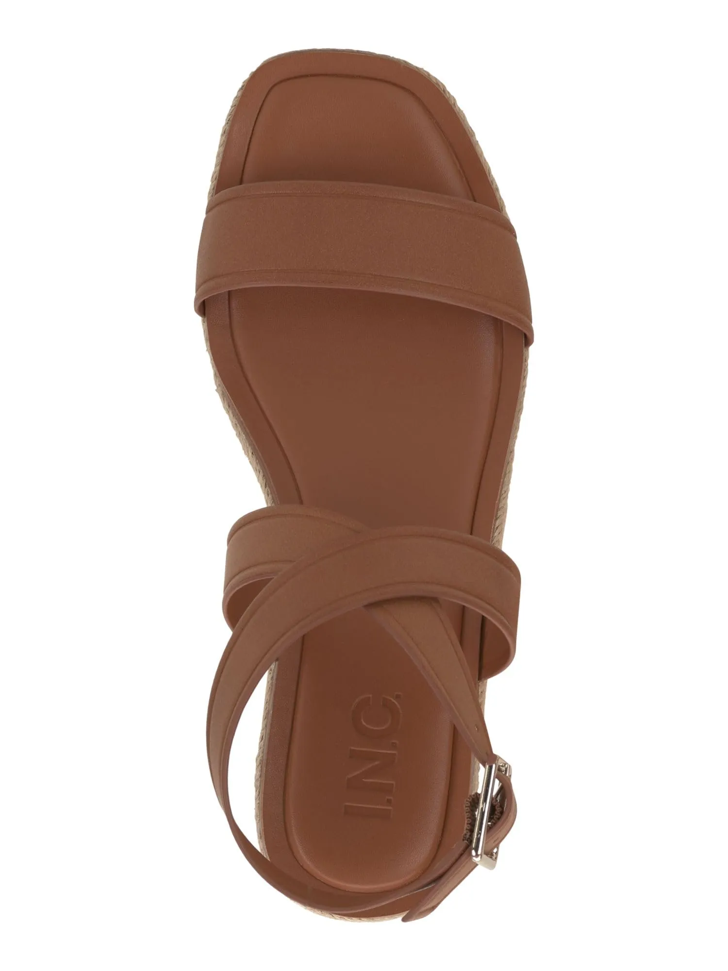 Cufflinks Inc. INC Womens Havilah Espadrille Platform Sandals Brown 7.5 Medium (B,M), Cognac Smooth