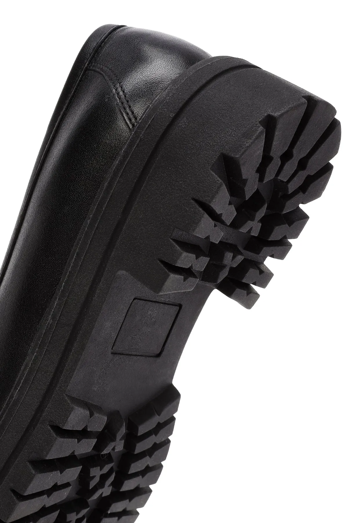 Derimod Gritti Kadın Siyah Toka Detaylı Deri Maskülen Loafer