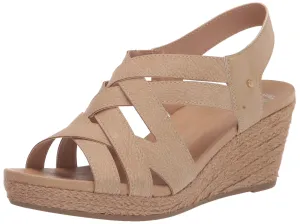 Dr. Scholl's Shoes Women's Everlasting Espadrille Platform Wedge Sandal,Cuban Sand Smooth,7