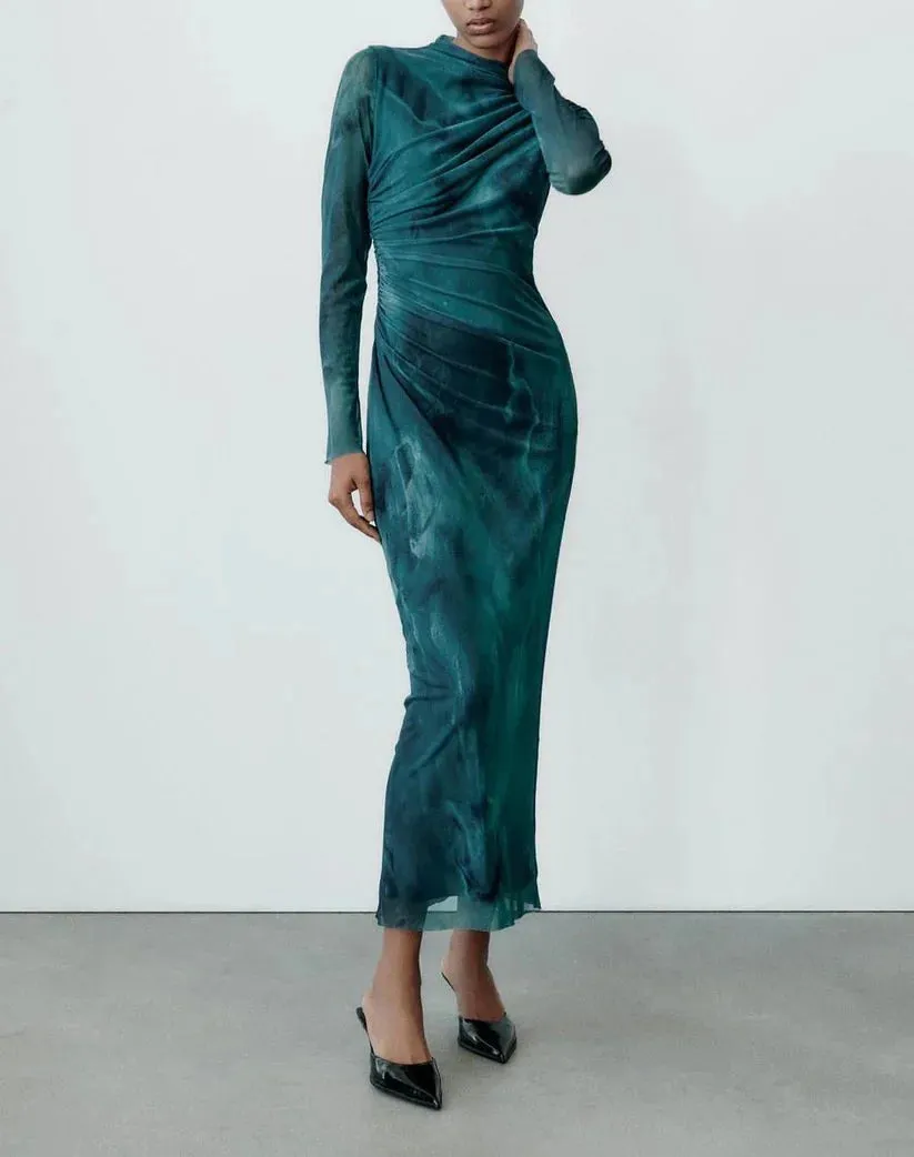DRAPE TULLE DRESS