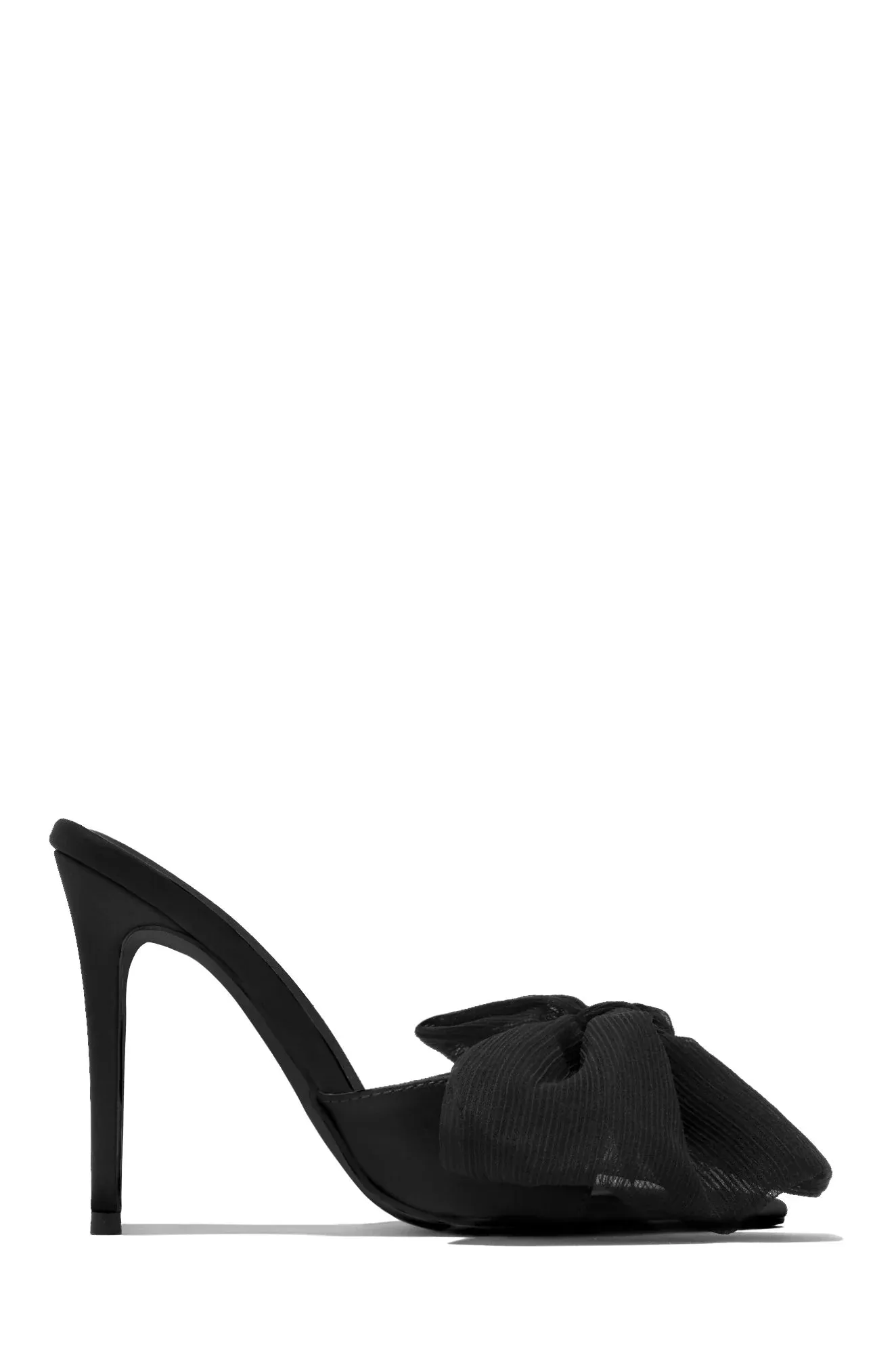 Elegant Bow Mule Heels (Black)