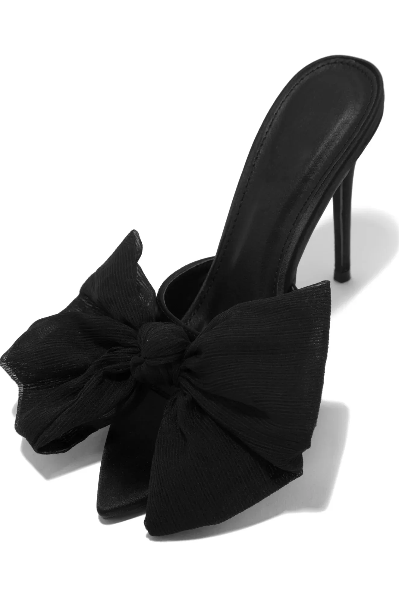 Elegant Bow Mule Heels (Black)