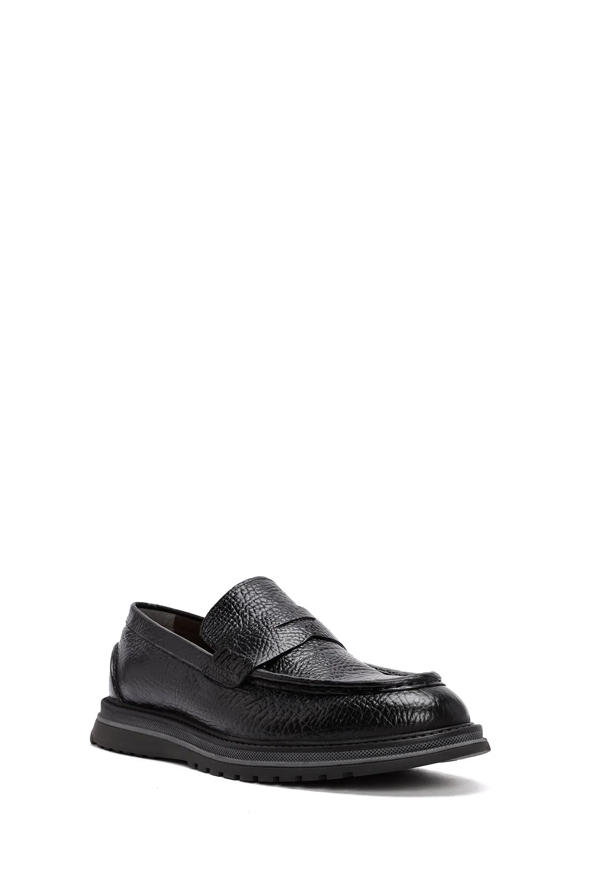Erkek Siyah Deri Casual Loafer