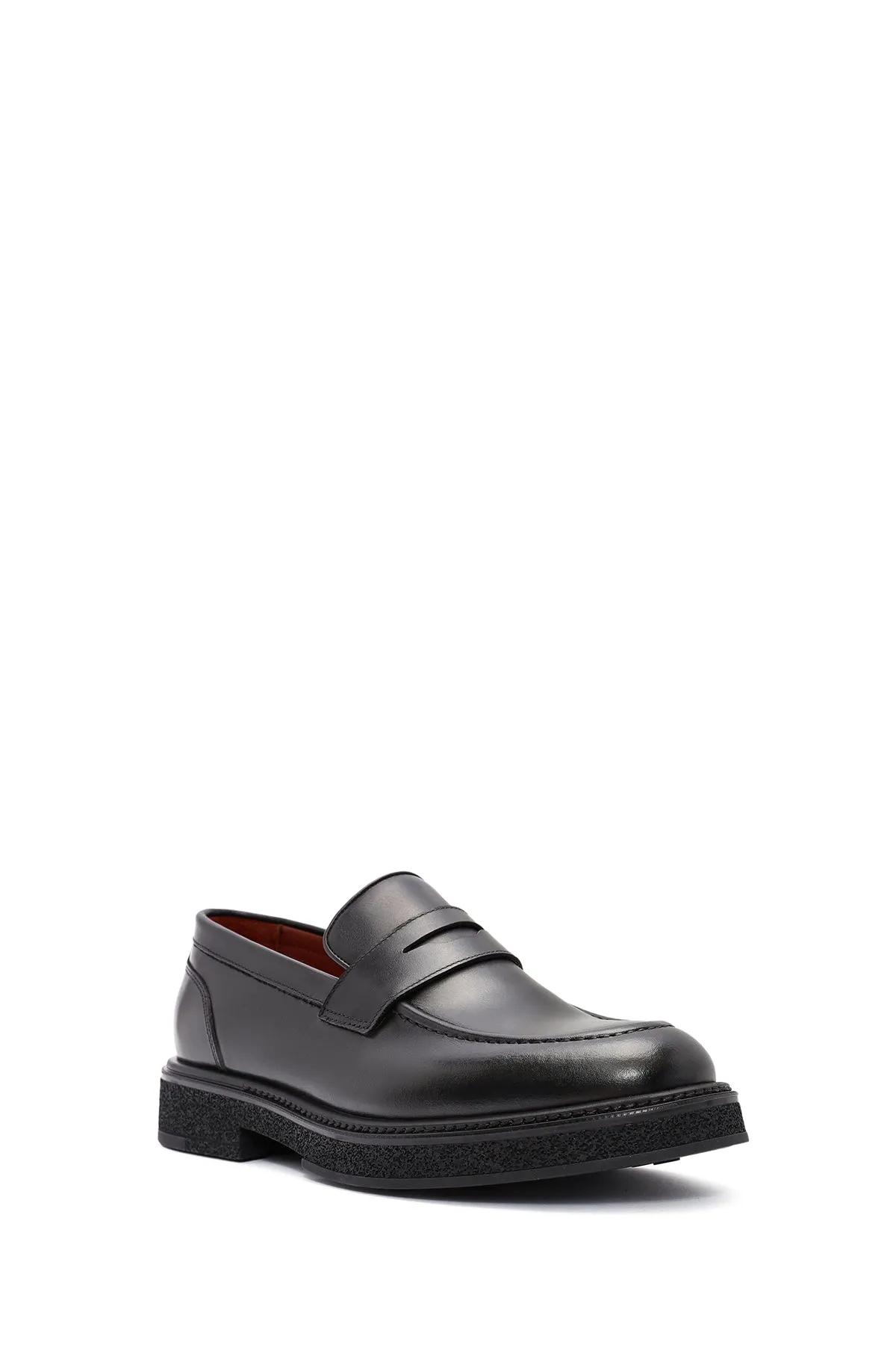 Erkek Siyah Deri Casual Loafer