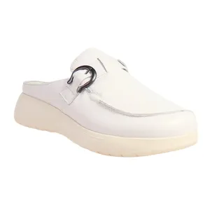 G Comfort Ladies Leather Clogs S-8621 White