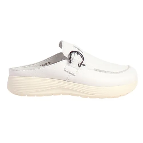 G Comfort Ladies Leather Clogs S-8621 White