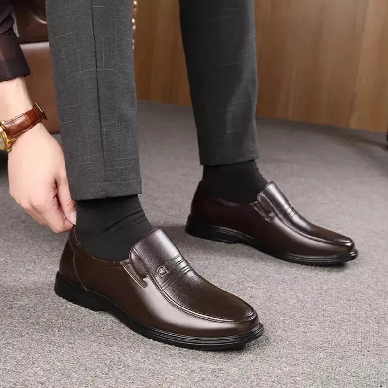 Genuine Leather Men's Dress Shoes Loafers Business Casual Leather Shoes