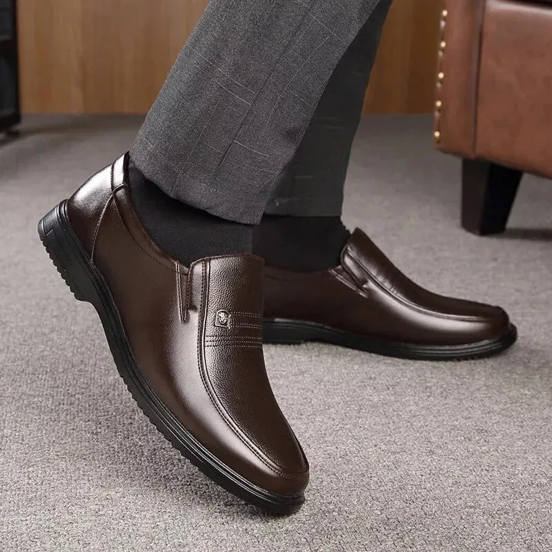 Genuine Leather Men's Dress Shoes Loafers Business Casual Leather Shoes