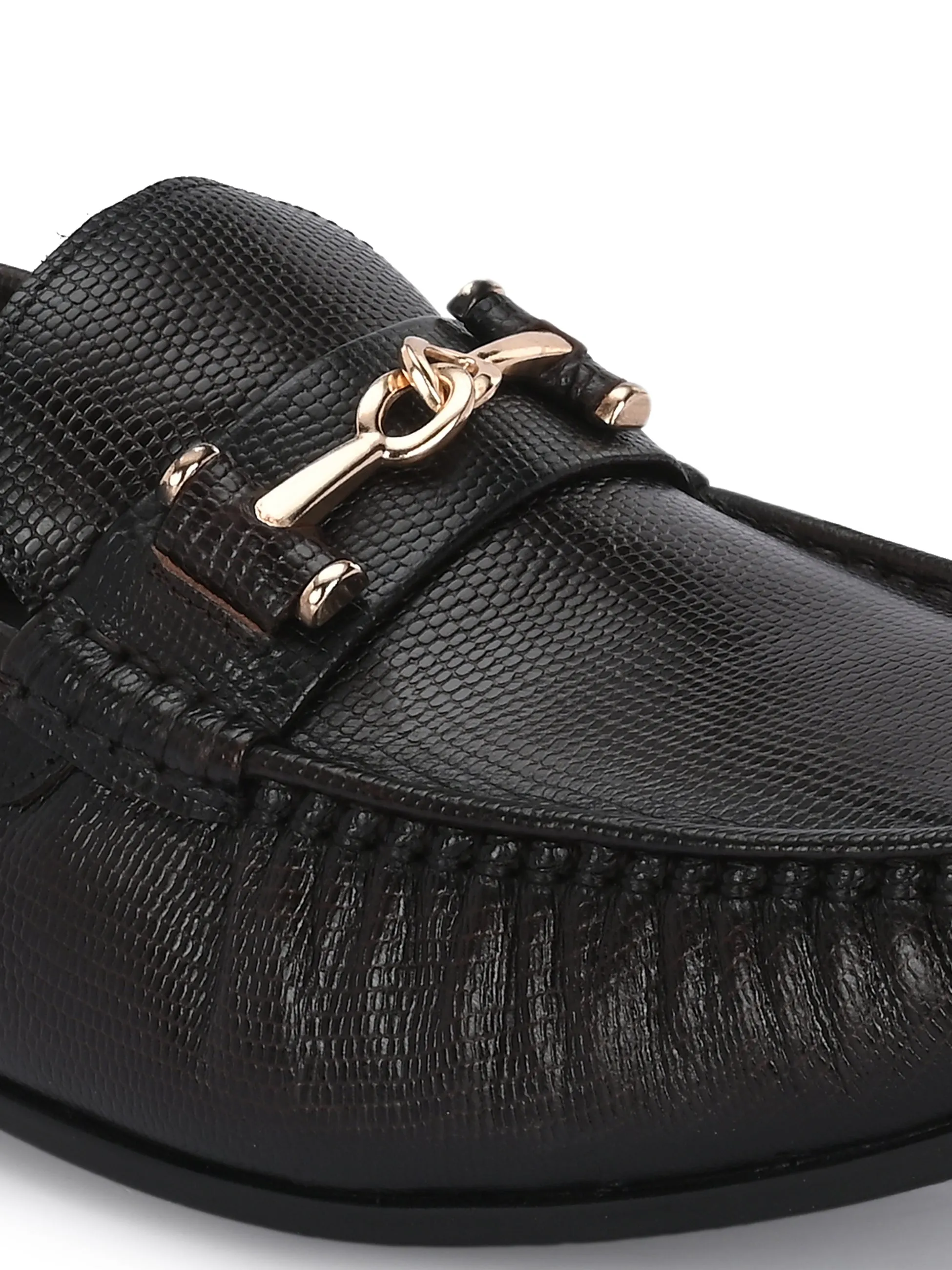 HITZ Men's Brown Leather Casual Loafers