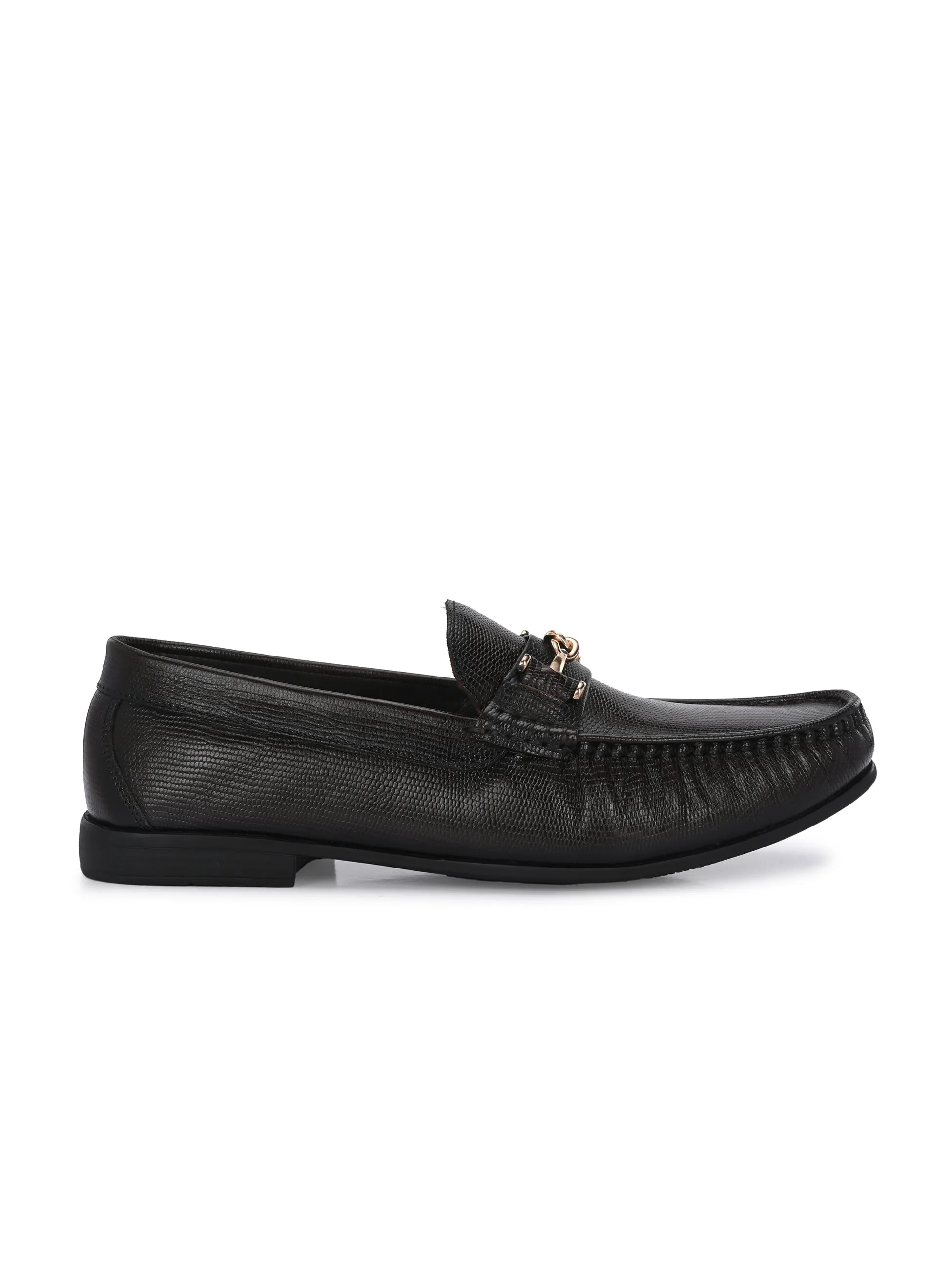 HITZ Men's Brown Leather Casual Loafers