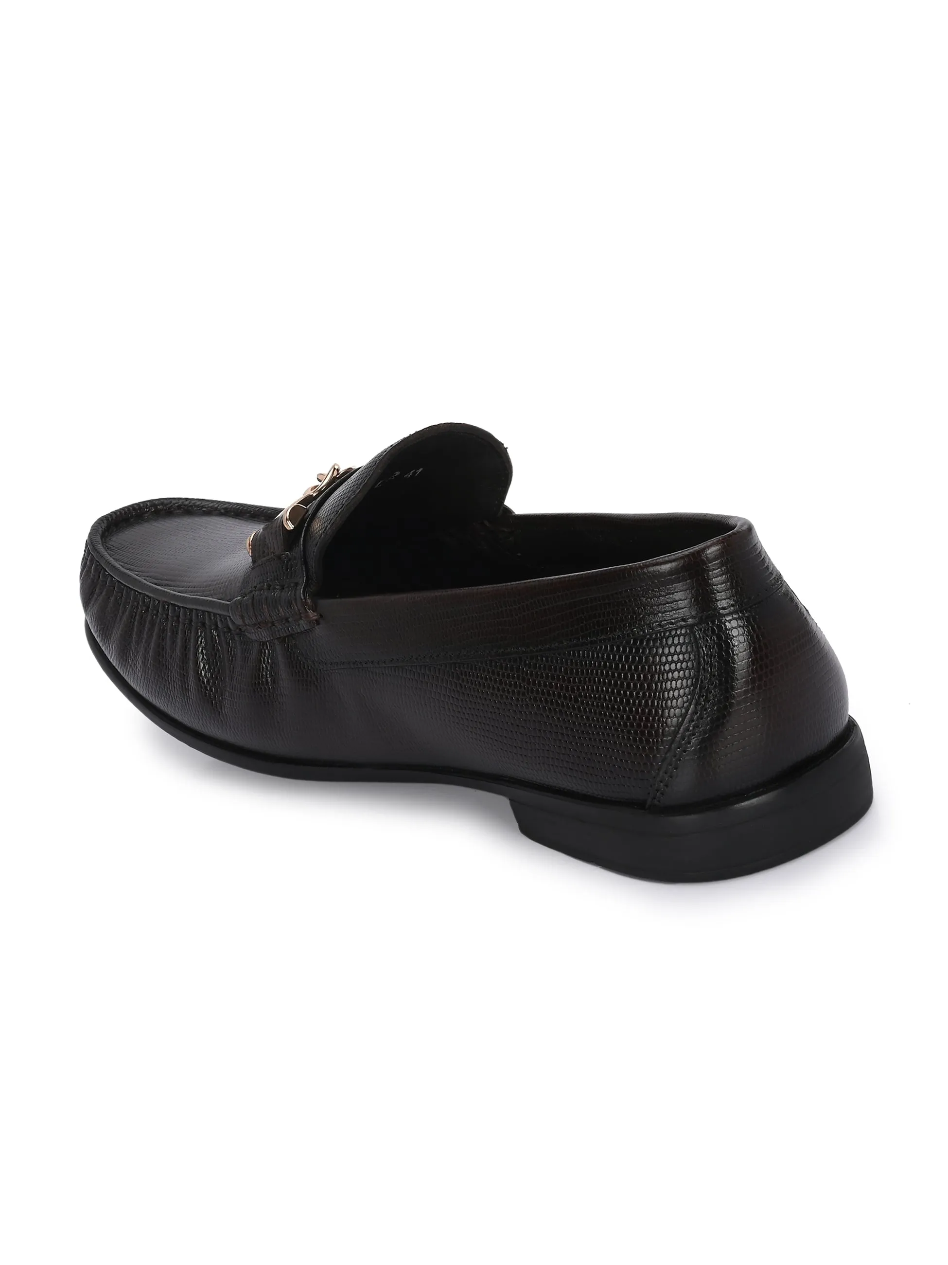 HITZ Men's Brown Leather Casual Loafers