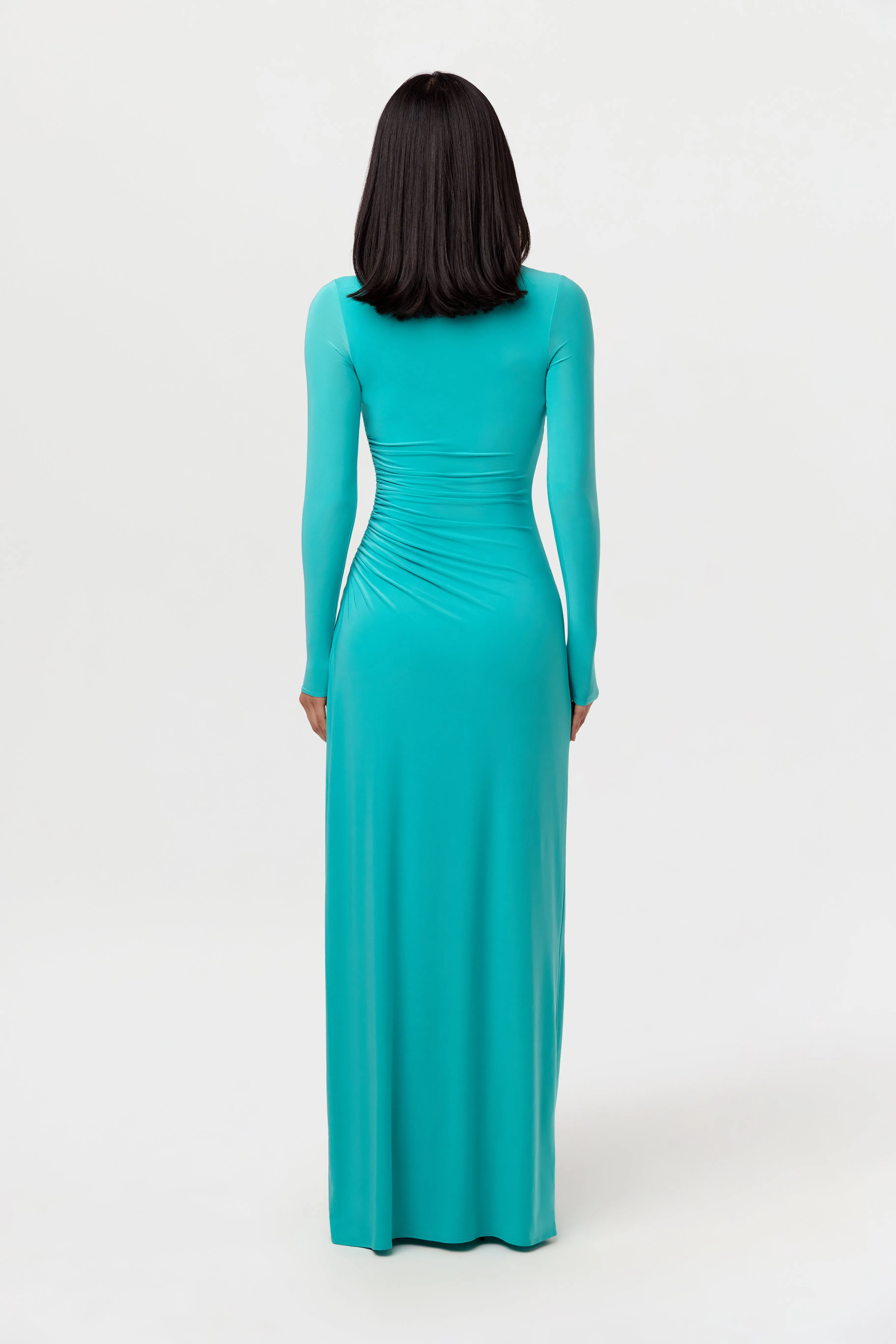 Hourglass Overlay Ruched Maxi Dress