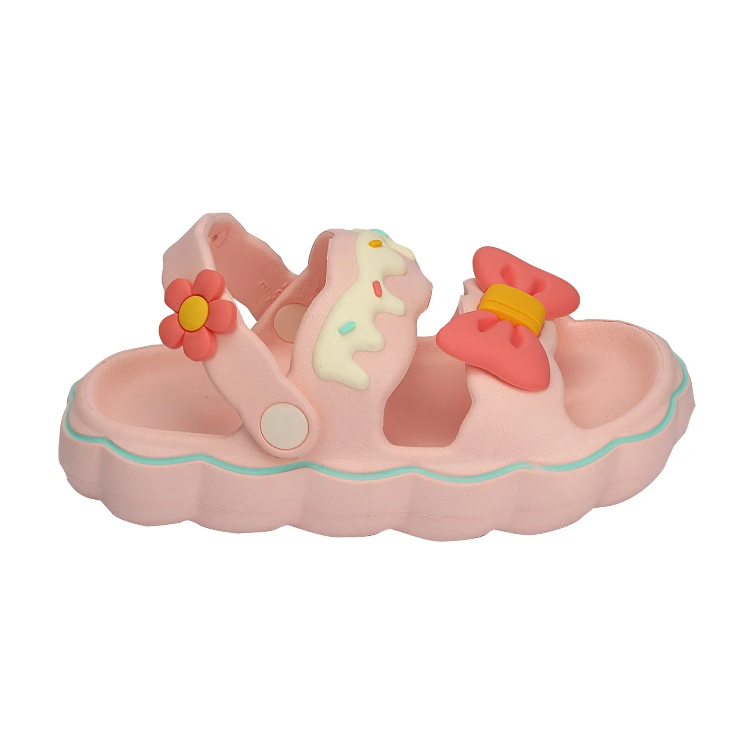 ICE-CREAM THEME BOW APPLIQUE CLOGS - PINK