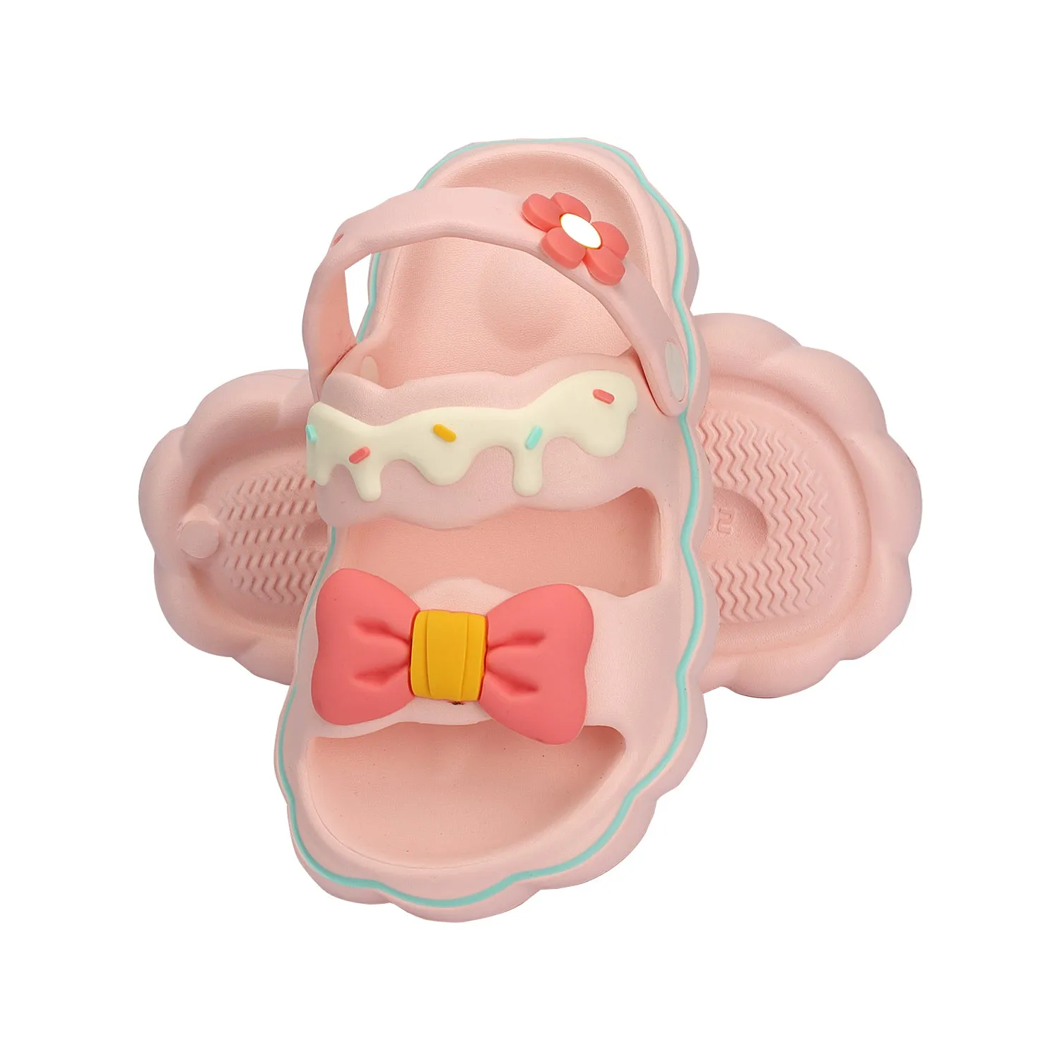 ICE-CREAM THEME BOW APPLIQUE CLOGS - PINK
