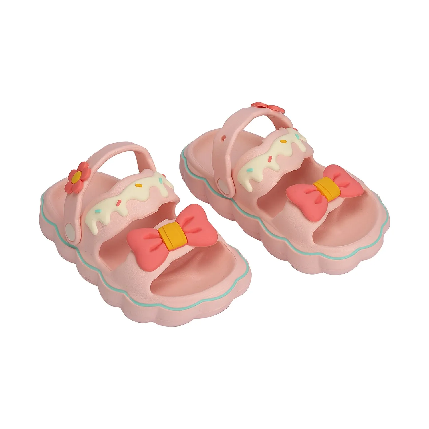 ICE-CREAM THEME BOW APPLIQUE CLOGS - PINK