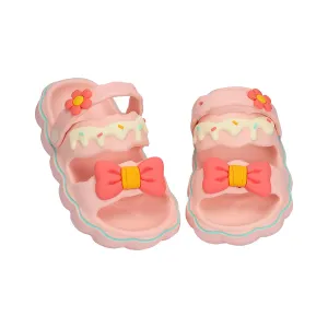 ICE-CREAM THEME BOW APPLIQUE CLOGS - PINK