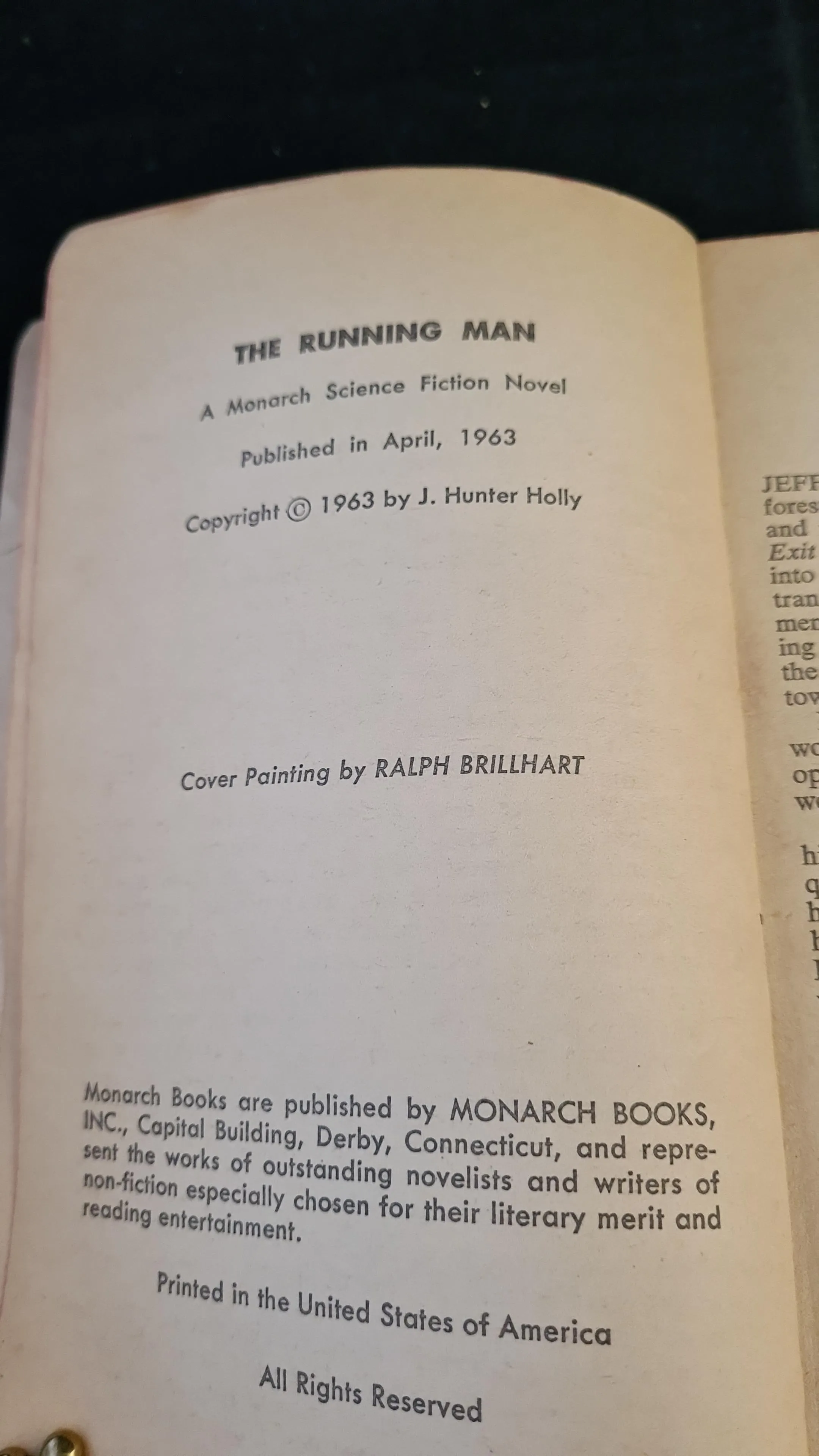 J Hunter Holly - The Running Man, Monarch Books, 1963, Paperbacks