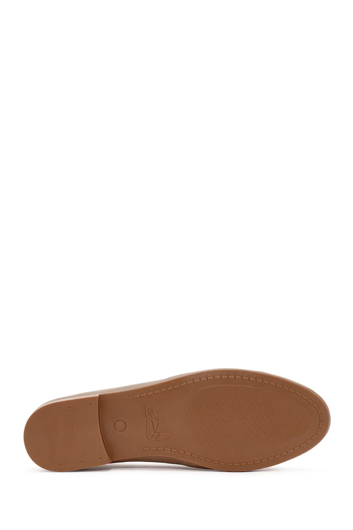 Kadın Pudra Toka Detaylı Deri Maskülen Loafer