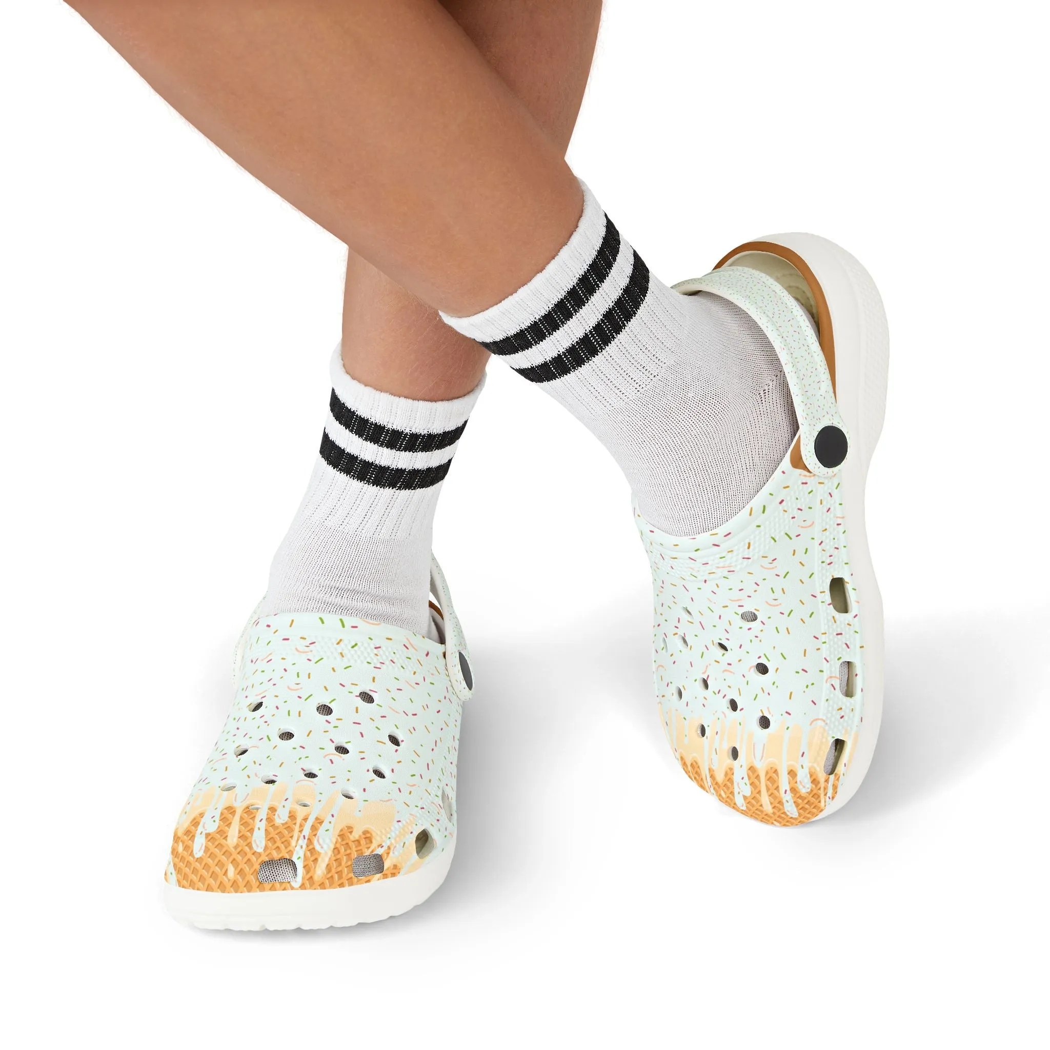 Kids' Fun Ice Cream Drip Clogs - Colorful EVA Foam Slip-Ons for Summer Play, Sports