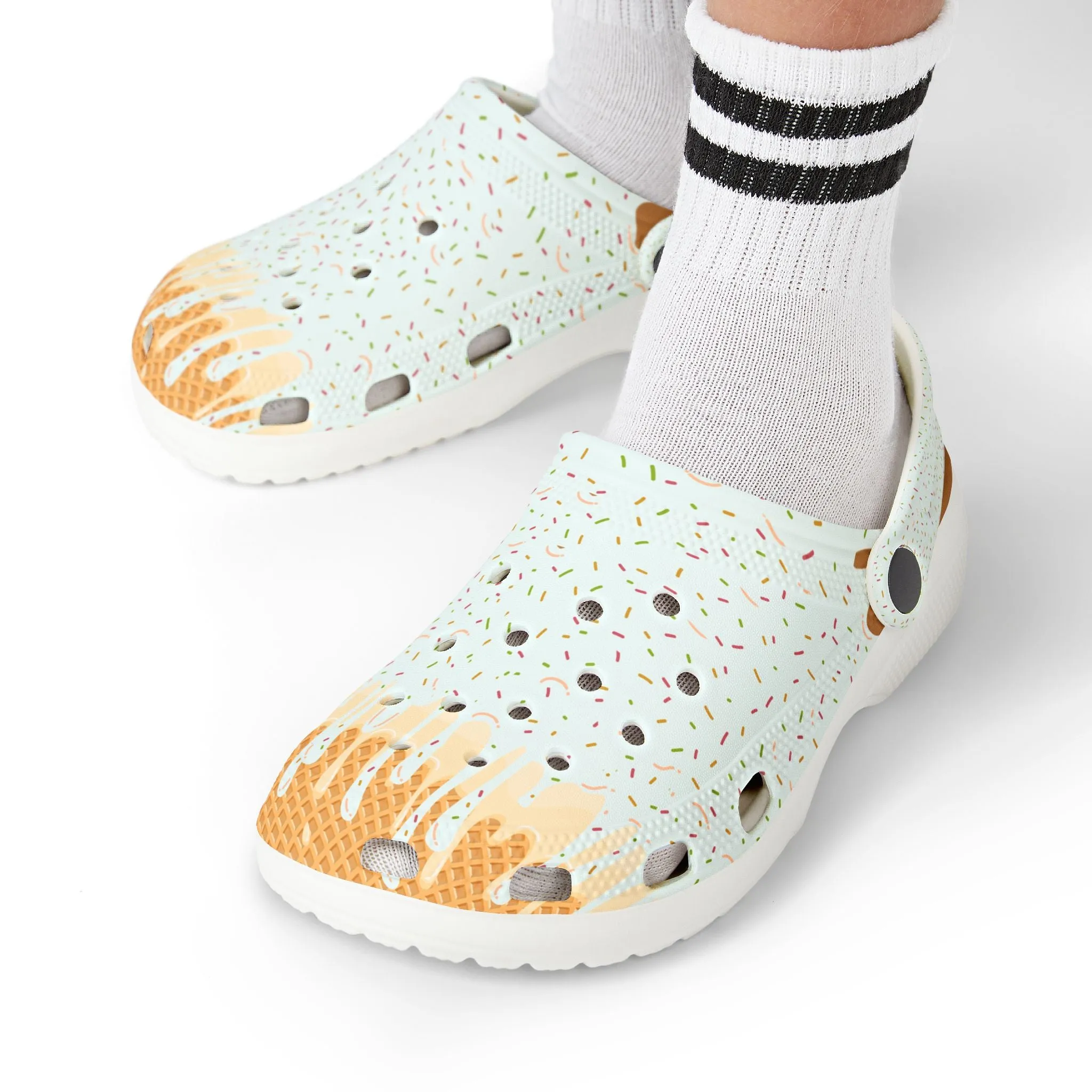Kids' Fun Ice Cream Drip Clogs - Colorful EVA Foam Slip-Ons for Summer Play, Sports