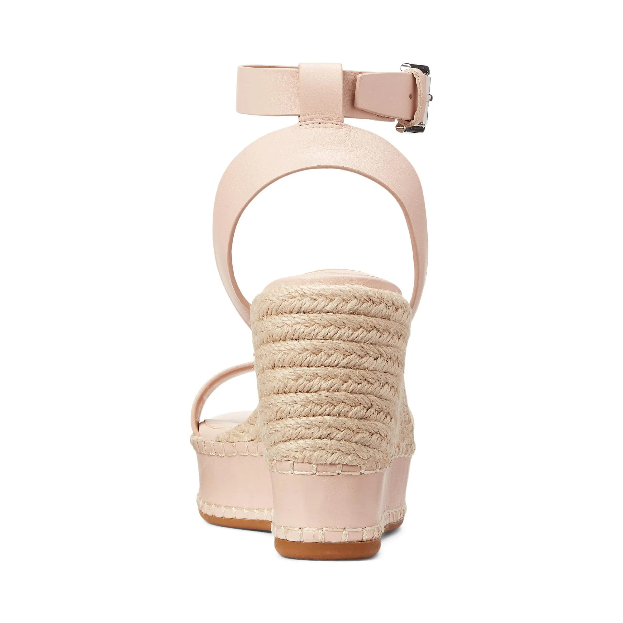 Lauren Ralph Lauren Hilarie Espadrille - Sandals for Women - Smooth Leather Upper - Adjustable Buckle Closure Light Pink 8.5 B - Medium